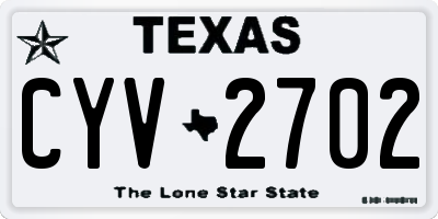 TX license plate CYV2702