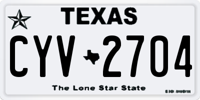 TX license plate CYV2704