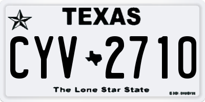 TX license plate CYV2710