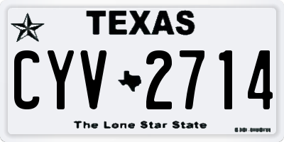TX license plate CYV2714