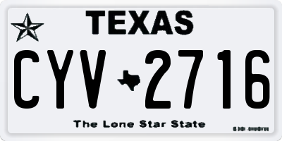 TX license plate CYV2716