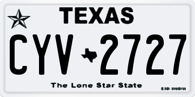 TX license plate CYV2727