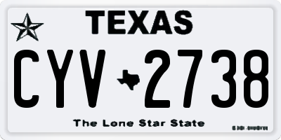 TX license plate CYV2738
