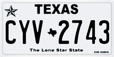 TX license plate CYV2743