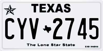 TX license plate CYV2745