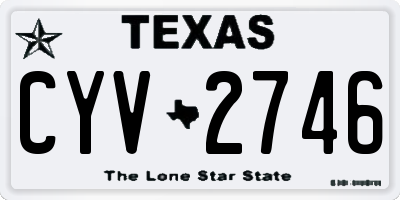 TX license plate CYV2746