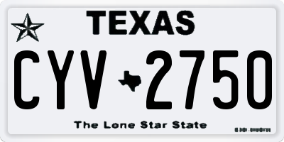 TX license plate CYV2750