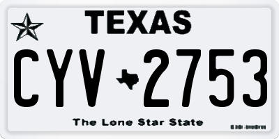 TX license plate CYV2753