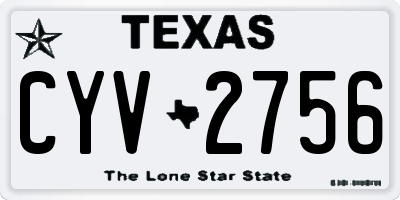 TX license plate CYV2756