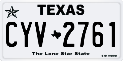 TX license plate CYV2761