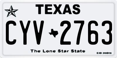 TX license plate CYV2763