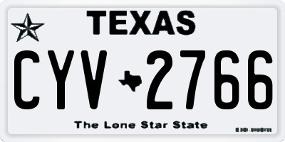 TX license plate CYV2766