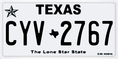TX license plate CYV2767