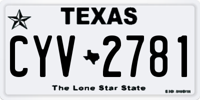 TX license plate CYV2781