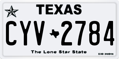 TX license plate CYV2784