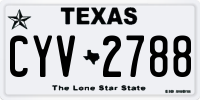 TX license plate CYV2788