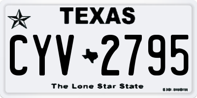 TX license plate CYV2795