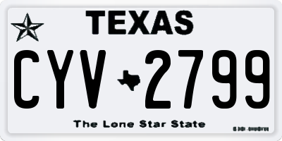 TX license plate CYV2799