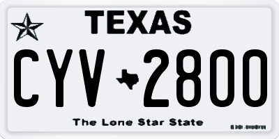 TX license plate CYV2800