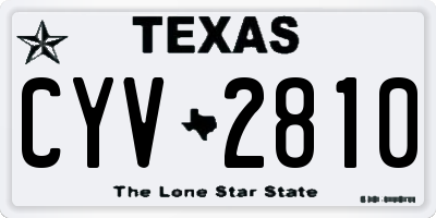 TX license plate CYV2810