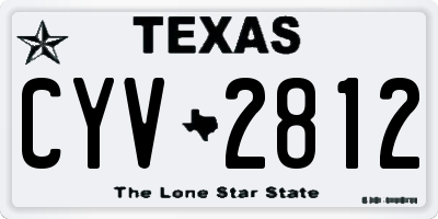 TX license plate CYV2812