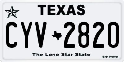 TX license plate CYV2820
