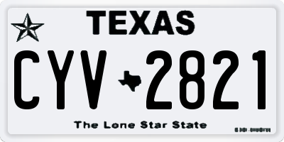 TX license plate CYV2821