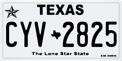 TX license plate CYV2825