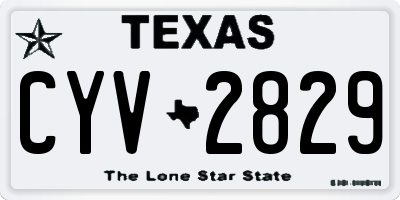 TX license plate CYV2829