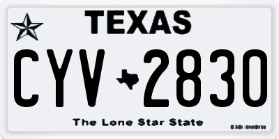 TX license plate CYV2830