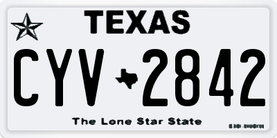 TX license plate CYV2842