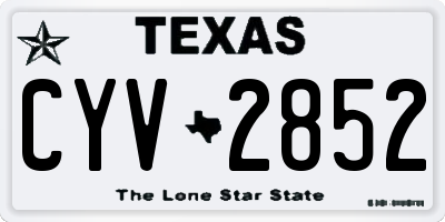 TX license plate CYV2852