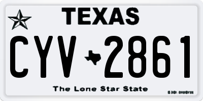 TX license plate CYV2861
