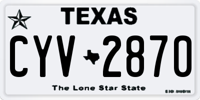 TX license plate CYV2870