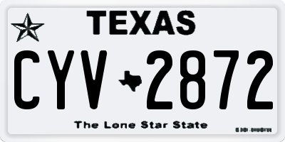 TX license plate CYV2872