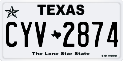 TX license plate CYV2874