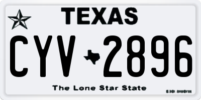 TX license plate CYV2896