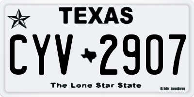 TX license plate CYV2907