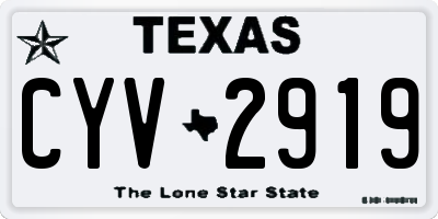 TX license plate CYV2919