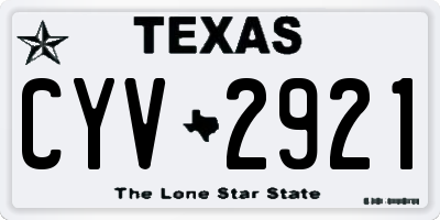 TX license plate CYV2921