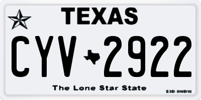 TX license plate CYV2922