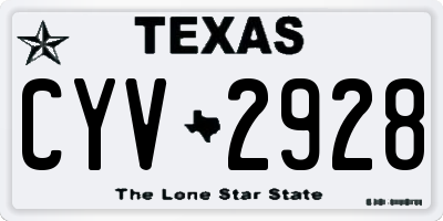 TX license plate CYV2928