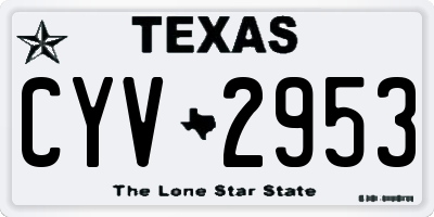 TX license plate CYV2953