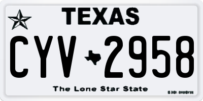 TX license plate CYV2958
