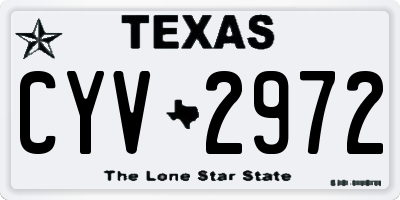 TX license plate CYV2972