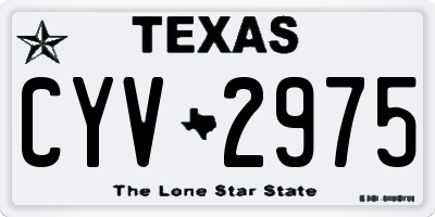 TX license plate CYV2975
