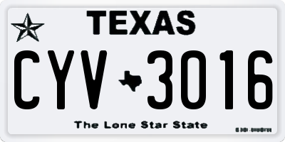 TX license plate CYV3016