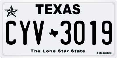 TX license plate CYV3019