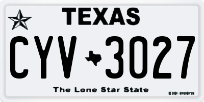 TX license plate CYV3027