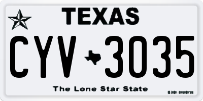 TX license plate CYV3035